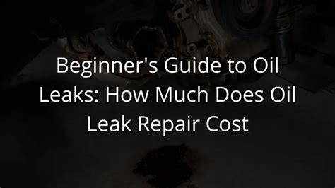 how much do oil leaks cost to fix|How Much It Costs To Fix An Oil Leak + The Parts。